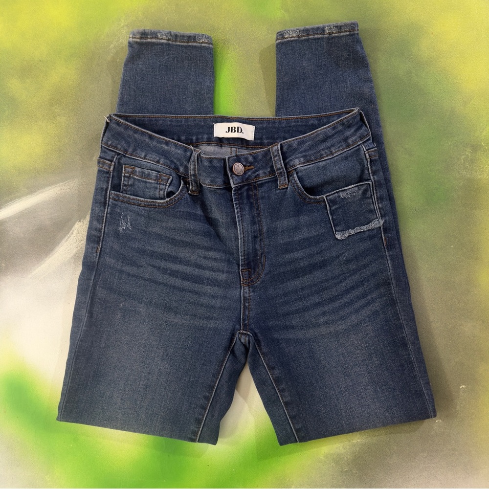 JBD Jeans Womens Size 26 Blue Denim Raw Edge Distressed